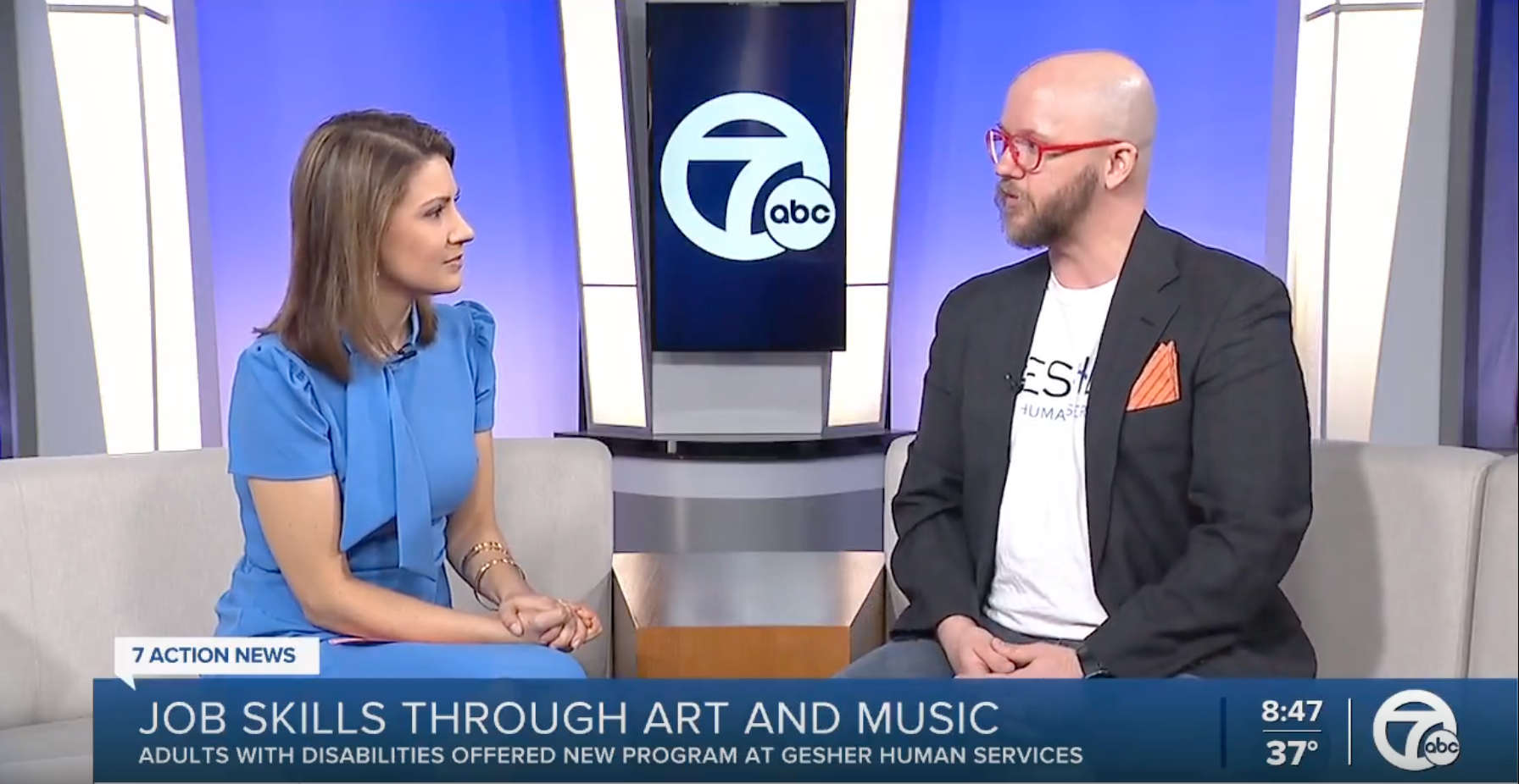 WXYZ-TV Channel 7 | Jenn Schanz interviews Craig Paul Nowak about Gesher Human Services Arts Program