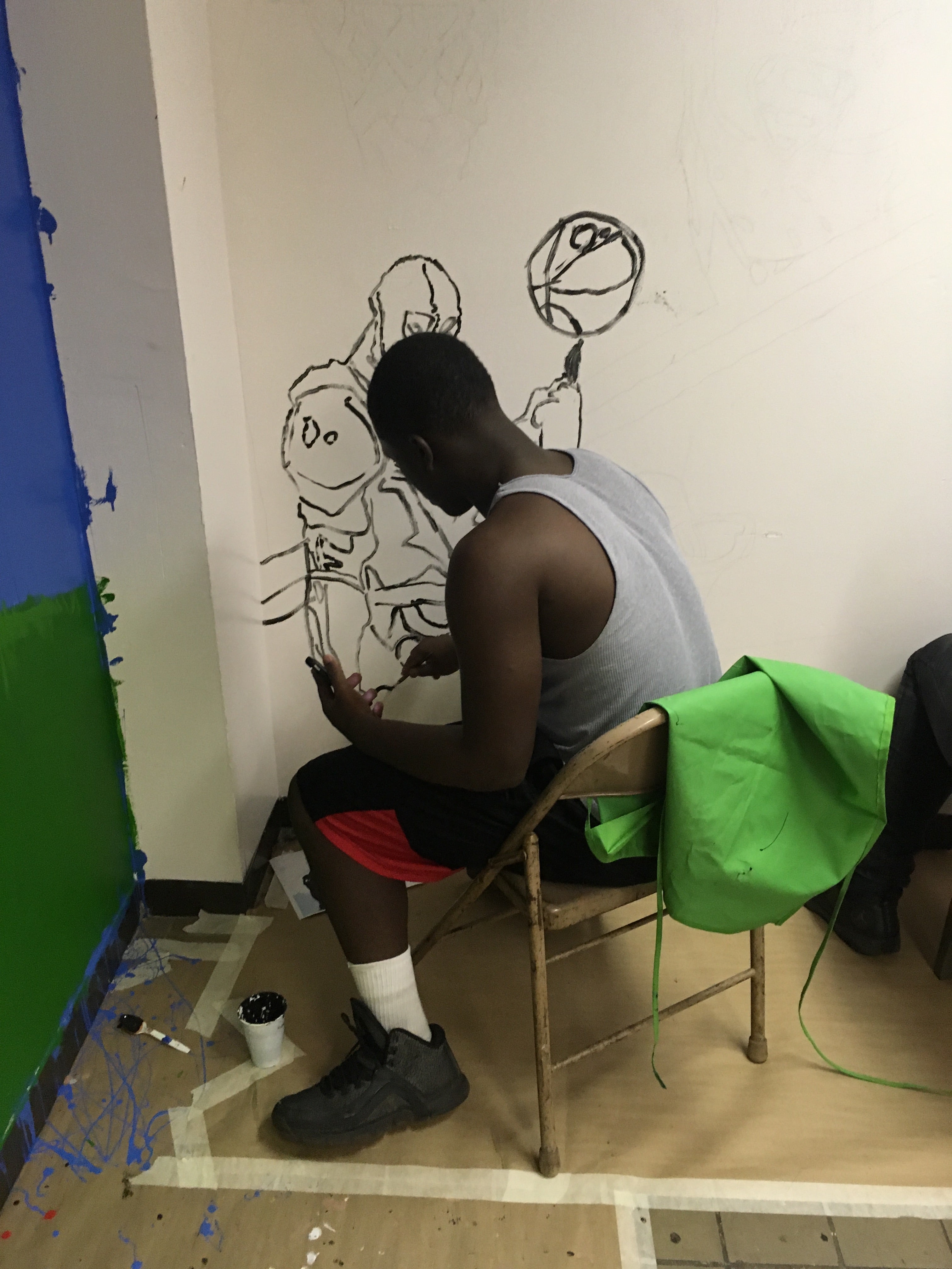 Student from Mural Painting Class at People's Community Services in Hamtramck